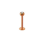 Rossan Rose Gold Plated Surgical Steel Jewelled Micro Labret Stud 1.2mm x 8mm