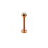 Rossan Rose Gold Plated Surgical Steel Jewelled Micro Labret Stud 1.2mm x 8mm