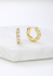 Zafino Hope Gold Plated Textured Hoop Drop Stud Earrings 5CM