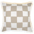 Escape to Paradise Cushion Cover Coastal Fringe Check Beige 45CM X 45CM