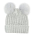Foote street Double Pom Pom Beanie Light Grey Children Small Medium