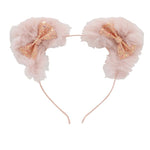 Wicked Sista Fluffy Ear Headband with Sparkle Bows