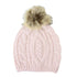 Wicked Sista Cable Knit Beanie With Faux Fur Pom Pom Blush