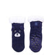 Wicked Sista Animal Chenille Slipper Socks Navy Dog