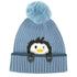 Foote Street Kids Penguin Beanie Winter Cap Blue 2 To 3 Years
