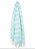 Wicked Sista Mint Wide Striped Fringed Towel