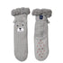 Foote Street Chenille Dog Slipper Socks Grey Toddler