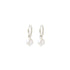 Wicked Sista Small Pearl Hoop Earrings Silver