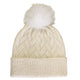 Wicked Sista Criss Cross Beanie With Pom Pom Cream
