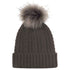 Wicked Sista Wavy Knit Beanie with Pom Pom Black