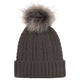 Wicked Sista Wavy Knit Beanie with Pom Pom Black
