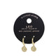 Wicked Sista Leo Disc Huggie Earrings in Gold Tone with Leopard Print Charm