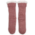 Wicked Sista Rib Knit Cranberry Marle Slipper Socks