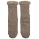Wicked Sista Diamond Knit Taupe Fleck Slipper Socks