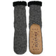 Mister Charcoal Cable Knit Slipper Socks