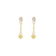 Wicked Sista Valentine Heart Stud Earrings Gold Tone