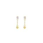 Wicked Sista Gold Valentine Heart Drop Studs