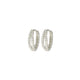 Wicked Sista Paige Crystal Huggie Hoop Earrings Silver