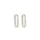 Wicked Sista Silver Ava Rectangle Crystal Huggie Hoops