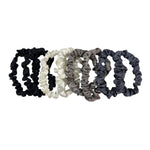 Wicked Sista Slim Satin Scrunchie Set Monochrome Grey 8 Pieces