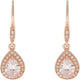 WS Crystal Drop Earrings in Dark Topaz and Rose Gold