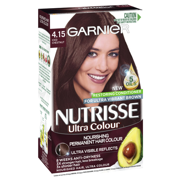 Garnier Nutrisse Hair Colour 4.15 Iced Chestnut Mahogany Ash Brown