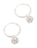 Sterling Silver Crystal Hoop Earrings 12mm