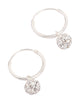 Sterling Silver Crystal Hoop Earrings 12mm