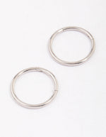 Wicked Sista Surgical Steel Plain Sleeper Earrings Silver 12MM