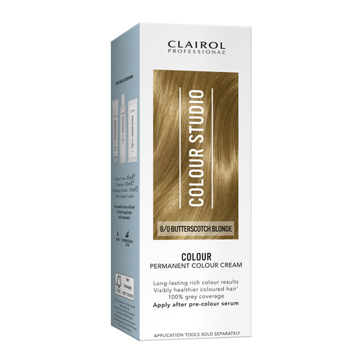 Clairol Professional Colour Studio Step 2 Permanent Hair Colour 8/0 Butterscotch Blonde 150ml