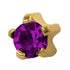 Studex Gold Plated February Amethyst Birthstone Stud Earrings 3 Pair Pack