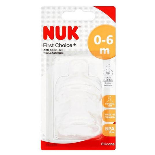 NUK First Choice Plus Anti-Colic Teat 2 Pack - Small 0-6 Months