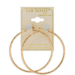 Earsense Gold Faceted Click Hoop Earrings 35mm