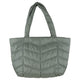 Wicked Sista Quilted Tote Bag in Grey