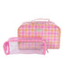 Wicked Sista Bright Gingham 2-in-1 Cosmetic Bag Set