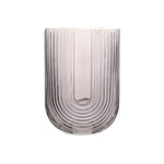 Escape to Paradise Ribbed U Shaped Glass Vase Medium Grey
