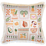 Escape to Paradise Cushion Cover Coastal Fringe Fruit Salad White 60CM X 60CM