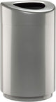 Safco Open Top Stainless Steel Modern Garbage Can for Indoor Use Silver