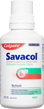Savacol Alcohol Free Antiseptic Mouth and Throat Rinse 300ML