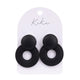 Kiki Black Wooden Circle Earrings
