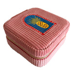 Escape to Paradise Small Corduroy Jewellery Box Pink Pineapple