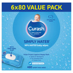 Curash Water Wipes 6X80 New formula