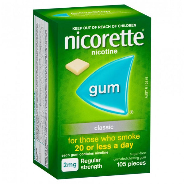 Nicorette Nicotine Gum Classic 2mg 105 Pieces