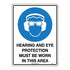 Sandleford Safety Signs Hearing And Eye Protection Metal Sign 300mm X 225mm
