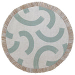 Escape to Paradise Round Placemat Coastal Fringe Muse Seafoam 40CM