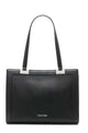 Calvin Klein Palm Triple Compartment Organizational Tote Multi Logo One Size Black