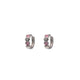 Sensation Kids Pink Heart Huggie Earrings Rhodium Plated