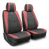 FH Group Front Set Faux Leather Car Seat Cover Cushions for Low Back Seat Universal Fit Airbag Compatible Seat Cover for SUV Sedan Van Burgundy
