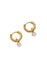 Zafino Emery Huggie Earrings with Pearl Charm Gold 8MM