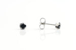 Adnohr System 75 Surgical Stainless Steel Black Cubic Zirconia Stud Earring 4mm